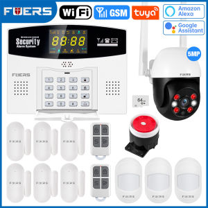 Fuers Tuya Smart Alarm System Kit WIFI GSM Burglar Alarm Smart Home Alarm System Color LCD Display Security 3MP IP Camera