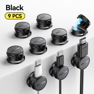 Joyroom 9 Pcs Cable Management Cord Organizer Magnetic Cable Clips Adhesive Wire Holder Keeper Under Desk Cord Hider JR-ZS468
