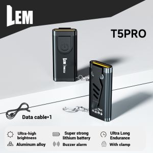 LEM LED Flashlight Outdoor Multi-use Portable Rechargeable Lightweight 70LM 5W 4 Modes with Keychain Clamp White Lights Lamp 19g