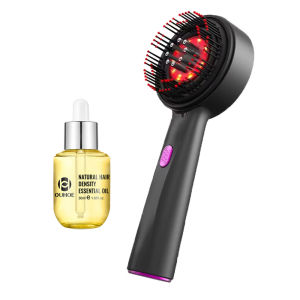 Lược Massage Da Đầu Bằng Điện Với Đèn Hồng Ngoại 630nm Máy Mát Xa Kích Thích Mọc Tóc 30ml Dụng Cụ Bôi Dầu Dưỡng Tóc Máy Mát Xa Đầu Chống Rụng Tóc