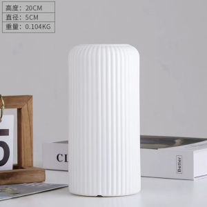 จิตรกรรมลายโคมไฟเรขาคณิตเรียบง่ายและโมเดิร์น ถ้วยดอกไม้พลาสติก ตกแต่งโต๊ะทานอาหารในห้องรับแขก วัสดุ PP ถ้วยดอกไม้แบบตั้ง