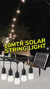 10 METER SOLAR IP65 WATERPROOF FAIRY LIGHT LED STRING LIGHT CURTAIN STRING OUTDOOR LED BULB LAMPU KEDAI MAKAN