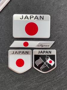 JDM Reflective Motorcycle Car Styling Stickers Japan National Flag Emblem Badge 3D Aluminium Sticker Moto Bike Body Helmet Decal