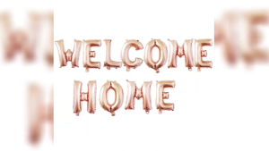 Welcome Home Gold Foil Balloons Welcome Home balloon Banner 16inch. 1157