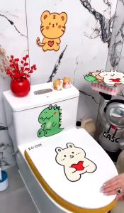 Miếng dán khử mùi nhà vệ sinh miếng dán bồn cầu toilet khử mùi hình thú ngộ nghĩnh_MKM
