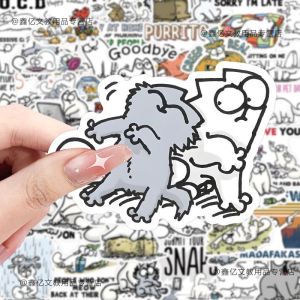 Adorable Anime Simon Cat Classic Cartoon Stickers Notebook Luggage Decoration Waterproof Decals Cultural Business Supplies