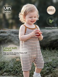 UIN BABY | Stripe Summer Modal Sleeveless Halo Romper
