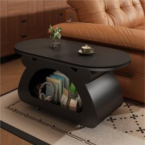 French Cream Style Rock Panel Movable Coffee Table