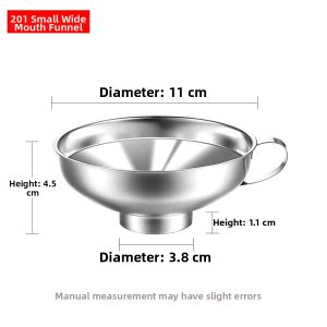 Wide-Mouth 304 Stainless Steel Kitchen Funnel Salad Dressing Sausage Jelly Pouring Tool Home Use Large Diameter