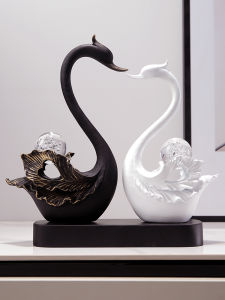 Swan Creative Decorative Figurine Luxury Home Craftwork Living Room Bar Cabinet TV Cabinet Decorations Wedding Gift