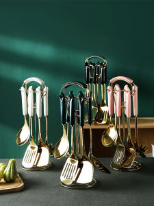 Accessible Luxury Stainless Steel Spatula Good-looking Kitchenware Suit Household Kitchen Utensils Cooking Full Set Soup Spoon Shovel