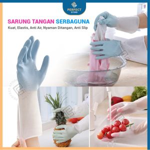 Silikon Rubber Gloves Sarung Tangan Cuci Piring Waterproof Sepasang Serbaguna Pencuci Dapur Rumah Tangga Karet Latex Rubber Anti Air Tahan Kotor Debu Glove Multifungsi