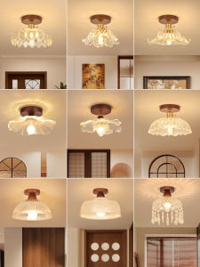 DGY | Vintage Wooden Luxury Glass Flower Ambient Corridor Light