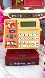 Ready Stock Cashier Machine Toys Pretend Play Set Supermarket Cash Register Casher Mainan Budak Perempuan Lelaki Toy