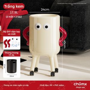 CHUMX | Thùng Rác Nắp Di Động Dung Lượng Lớn Không Cần Cong Người