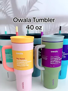 Owala FreeSip 40oz Matte Solid Color Minimalist Big Tumbler With Handle Vacuum Insulated Odorless Water Cup For All Day Hydration