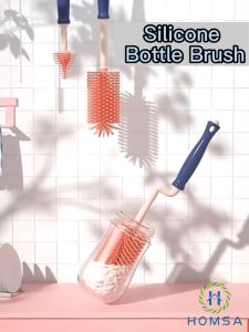 Bottle Brush Set 3 in 1 Silicone Milk Bottle Cleaner Set Multifunction Cleaner Tumbler Brush High Efficient Cleaning 360°rotate Brush