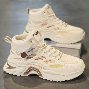 Mens Sport Shoes 2025 New Autumn Casual Running Shoes Thick Bottom Wear-resistant for Teenagers High Help Rubber Outsole