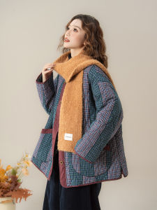 Áo Khoác Cotton Nữ Vintage Dày Ấm Áp Mùa Thu Đông