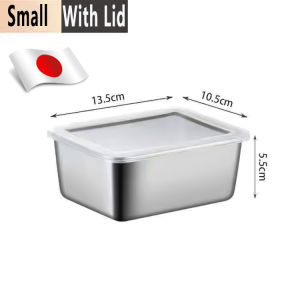304 Stainless Food Container Stainless Steel Box Stainless Box Storage Food Sealed Storage Box Food Storage Containe Stainless Steel Fresh Keeping Box Fridge Frozen Storage Box Fruit Vegetable Sealing Container Box Heater Household Kitchen Fresh Keep Box
