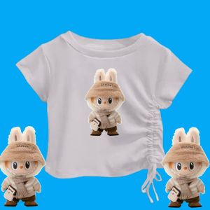 Baju Kaos Anak 1-7thn Labubu Tali Serut Kerut Samping Viral