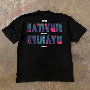 เสื้อยืดคอกลมแขนสั้นผ้าฝ้ายแท้พิมพ์ลายตัวอักษรสีสันสดใสสำหรับฤดูร้อน แฟชั่นวัยรุ่น สำหรับผู้ชายและผู้หญิง ใส่สบาย