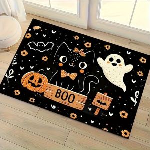 Halloween Hallway Doormat Bathroom Mat Decorative Entrance Door Carpet Welcome Rug 万圣节玄关地垫 浴室地垫 装饰入户门地毯 进门脚垫 FUNIANQI