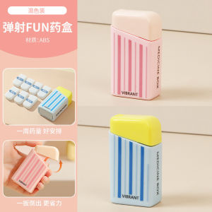 Portable Mini Automatic Pop-Up Pill Box Sealed Partition Daily Three Meals Dose Splitting Compact Personal Size Medicine Case