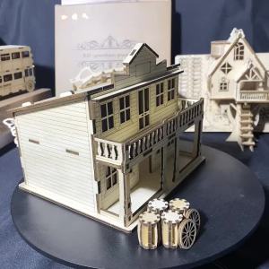 3D Wooden Puzzle House DIY Craft Wooden Puzzle Ideal Gift Choice for Birthdays Halloween and Christmas