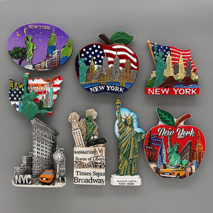 Travel Themed Magnetic Refrigerator Stickers New York Statue of Liberty Atlantic City times Square 3D Attractively Designed Home Decor