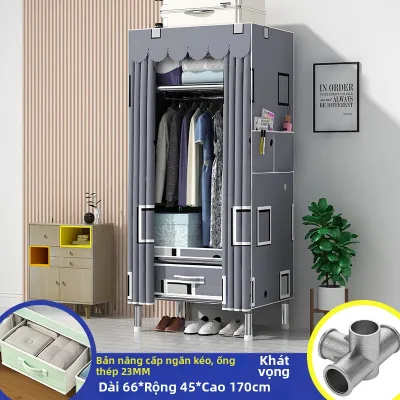 MAIYUQI | Tủ Quần Áo Khung Thép Dày Đơn Giản Bền Chắc