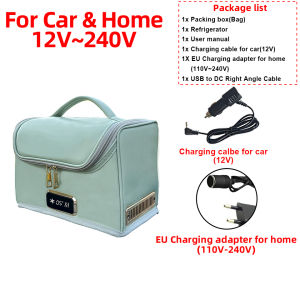 E-ACE | 4L Mini Fridge Portable USB Car Cooler Warmer Refrigerator Insulated Cooler Bag Electric Lunch Box Insulated Electric Cooler Bag