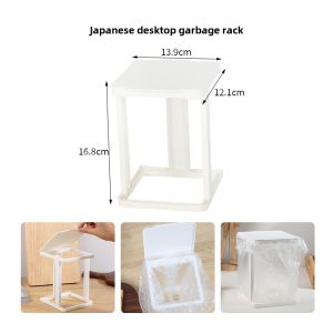 Mini Desktop Trash Can Flip Cover Kitchen Table Office Dining Table Storage Basket Home Use Waste Bin Garbage Can Holder