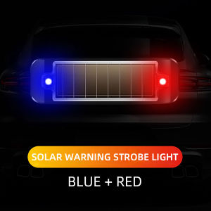 KEVANLY | Mini Solar Powered LED Strobe Warning Light Motorcycles Car Night Security Flashing Lamp Wireless Anti-Theft Alarm Lamp for Bike