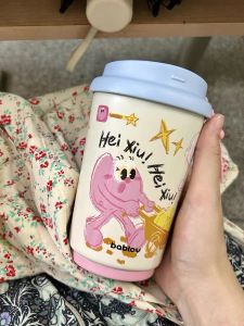 Bình Nước Giữ Nhiệt Bablov Ceramic Stainless Steel Coffee Cup Quà Tặng Sinh Nhật Cho Nữ Bình Nước Thẳng Dễ Thương Di Động