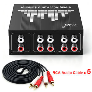 Công Tắc RCA Hai Chiều 4 Chiều Nhỏ Gọn Không Cần Nguồn Điện Bên Ngoài Cho Bộ Khuếch Đại Bộ Chuyển Đổi Âm Thanh HiFi Thiết Bị Âm Thanh