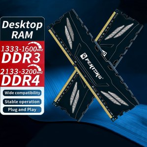 Q-PERTORS DDR3 DDR4 4GB 8GB 16GB Desktop RAM 1333 1600 2400 2666 3200Mhz DIMM RAM NON ECC Compatible with Both Intel and AMD