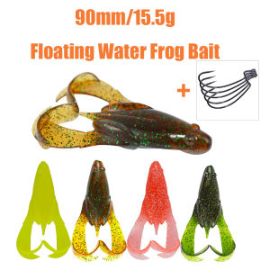 2pcs/set 90mm/15.5g Floating Water Frog Bait Silicone Thunder Fishing Lure Hook Soft Baits Artificial Wobbler Fishing Tackle