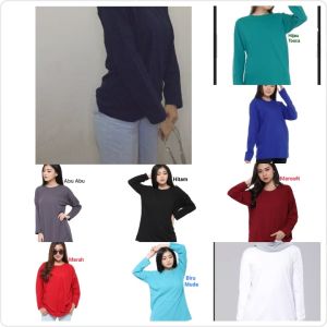 (BISA COD) Kaos polos Wanita NAVY lengan PANJANG - Kaos Polos Panjang Navy - Kaos Polos Wanita Hijab / BAHAN SEMI KATUN COMBED 30S / KAOS OVERSIZE LENGAN PANJANG / KAOS OVERSIZE POLOS/ KAOS OVERSIZE CEWEK / KAOS OVERSIZE KOREA - KAOS CEWEK - BAJU CEWE
