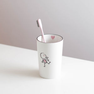 Couples Ceramic Toothbrushing Cups Set Simple Home Use Bathroom Accessories Hotel Toiletries including Spout Cup And Toothbrush Holder