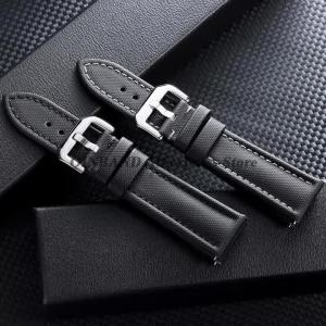 for Seiko for Blancpain for Omega 20mm 22mm 23mm Durable Nylon Watchband Premium Sailcloth Leather Strap Universal Soft Bracelet