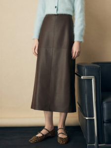 FAMANXUAN | Vintage Eco-friendly PU Leather Straight Skirt