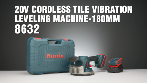 Ronix Tools 8631 (130mm/5") & 8632 (180mm/7") Premium Quality German Technology. 20V Cordless Tile Vibration Leveling Machine Handheld Tiler Vibrator Suction Cup Tiling Tool for Floor Wall Tiles Automatic Leveling 50kg Lifting Capacity 2000mAh Battery