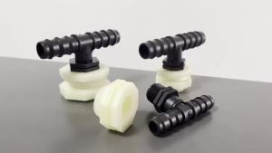 2 Pcs Kit 16~20mm T-shaped tee pipe with threaded plastic flange through plate water tank accessory adapter
