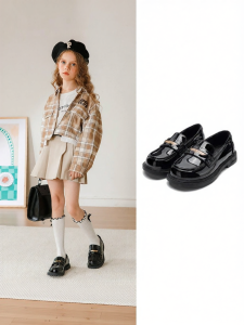 Belle | Girls Fashion Black Leather Shoes
