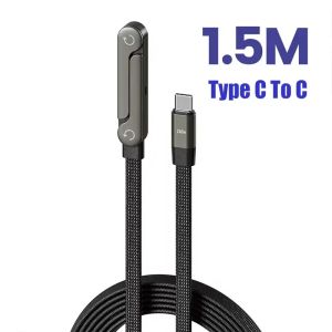 2-in-1 65W/240W Cable High-speed Quick Charging USB Type C Cable Wire with Folding Phone Stand for IPhone 17 Samsung Xiaomi 1pcs