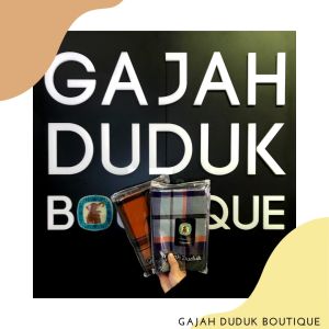 10 Helai Borong Kain Pelikat Gajah Duduk Mika Zipper (Medium - 4000 Benang)