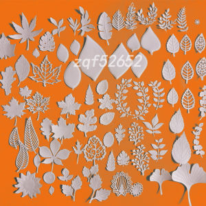 กระดาษวาฟเฟิลนำเข้าชุดใบมีดลูกไม้ฉลุลายใบมะกอกใบเมเปิ้ลของตกแต่งเบเกอรี่รูปทรงแปลกๆ