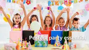 5/24Pcs Kraft Paper Bags Black Blue 16x22x8cm Reusable Gift Bag with Handle for Birthday Party Favor Wedding Christmas Shopping