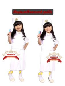 SERAGAM PERAWAT ANAK/BAJU PERAWAT ANAK/ BAJU PROFESI ANAK PERAWAT/KOSTUM PERAWAT ANAK PEREMPUAN
